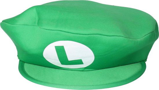 Groene pet met wit 'L' logo.
