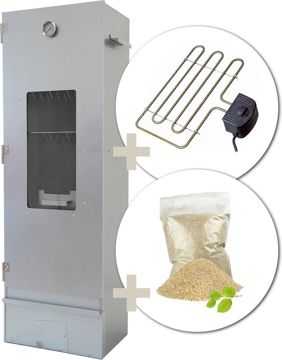 Eurocatch - Rookoven Set - Big One- met Elektrisch Spiraal - Thermostaat - Rookmot 4 liter