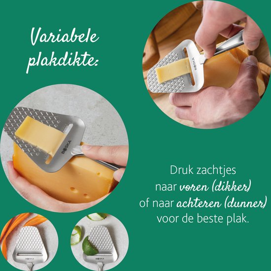 Boska Kaasschaaf Monaco+ - Design kaasschaaf - Award winnaar - Kaasschaaf voor harde kaas - RVS - Vaatwasserbestendige kaasschaaf - Cadeautip - Keukengerei - Keuken accessoires - Levenslange garantie
