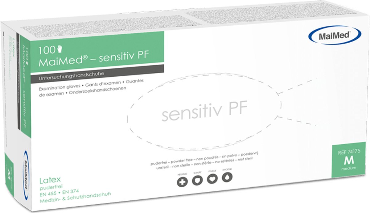 Goedkoopste Maimed Sensitiv, M, poedervrije handschoenen - 100 stuks
