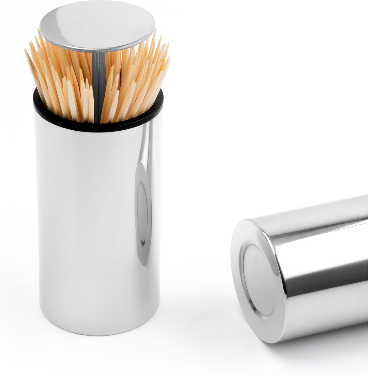 Goedkoopste Baulk® - Tandenstoker houder – cocktailprikker houder – Tandenstokerhouder – Tandenstoker dispenser – RVS – Modern – 10 x 5 cm