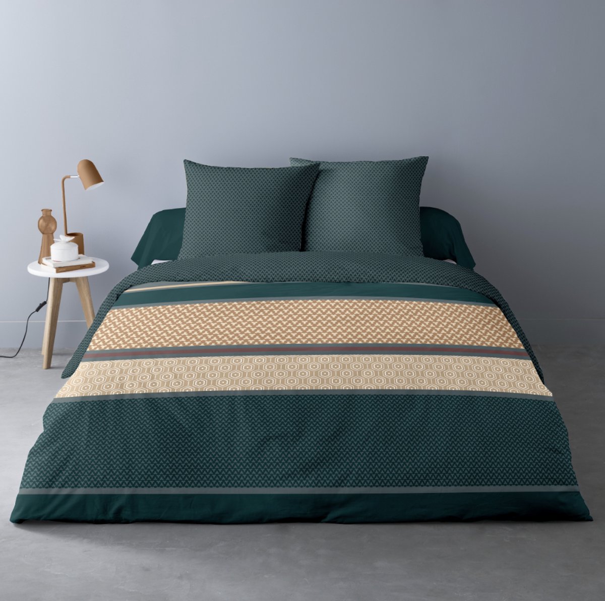 Better Nights Luxe Polar Fleece Dekbedovertrek Levi - 240x220 - warm - groen - 2 kussenslopen 63x63