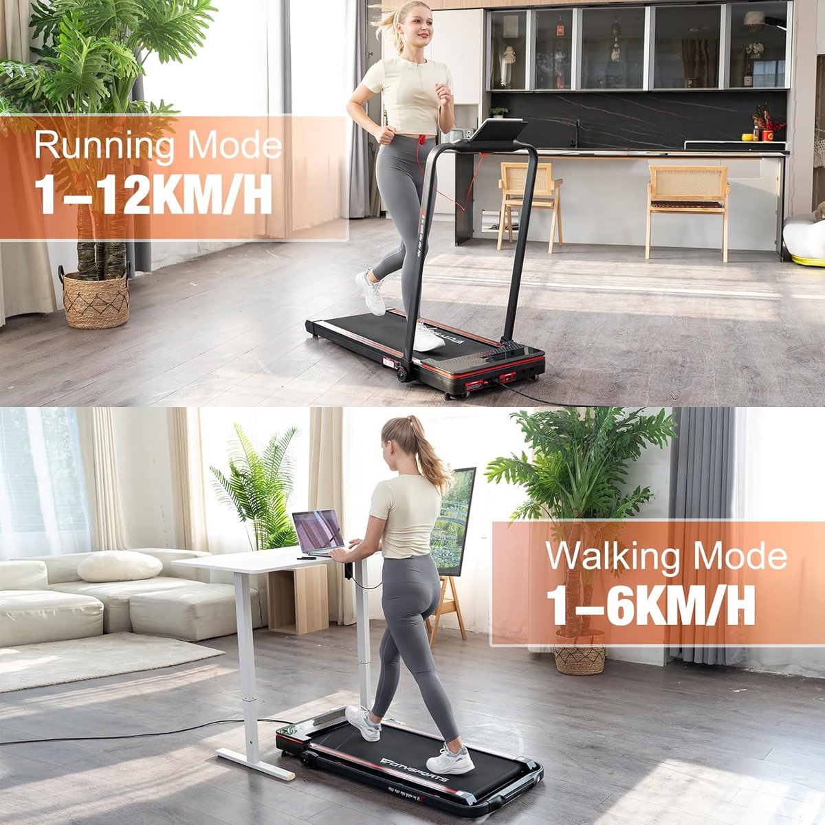 Afbeelding 3 van CITYSPORTS WP3 Loopband - Opvouwbare Elektrische Loopband - Wandelpad 12 km/u - Thuisloopband Plus Opvouwbaar - Wandelen voor Thuis - Kantoor