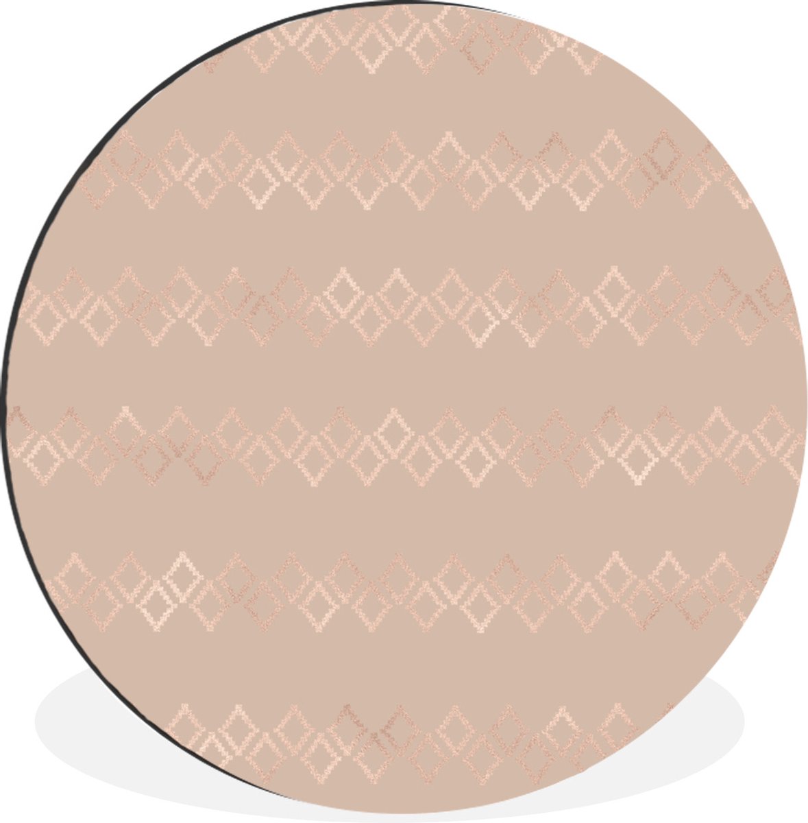 WallCircle Wandcirkel - Muurcirkel - Patronen - Roze - Lijn - Aluminium - Dibond - 140x140 cm - Binnen en Buiten Multicolor