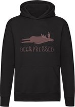 Hert Deerpressed Hoodie - depressief - somber - verdriet - eenzaamheid - woordspeling - dieren - taal - engels - humor - grappig