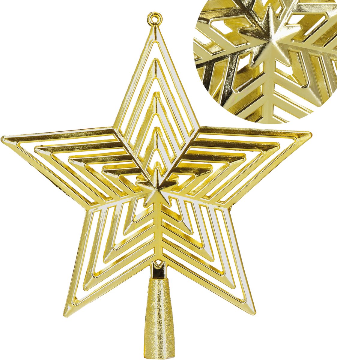 Springos Kerstboom Piek | Ster | 23 cm | Goud