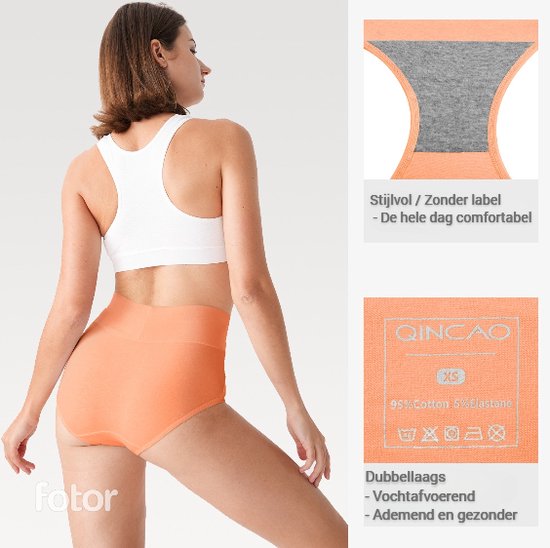 Qincao Sous-vêtements pour femme – Taille haute – Taille XXL – Doux – Respirant – Extensible