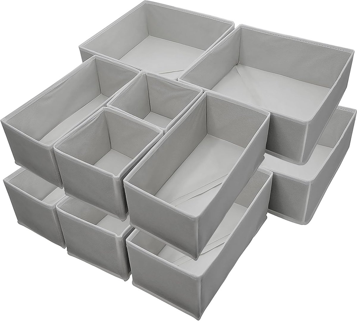 Luvetrex Ruime Set van 12 Opvouwbare Lade Organizers voor Kleding en Lingerie Geschikt voor Elke Slaapkamer