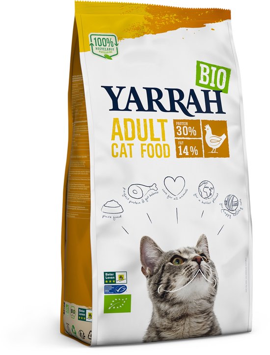 Yarrah - Bio Droogvoer Kat - Kip - Kattenvoer - 800 g