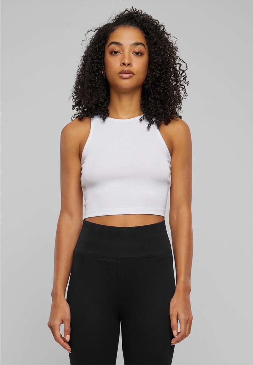 Urban Classics Organic Rib Crop top M Wit