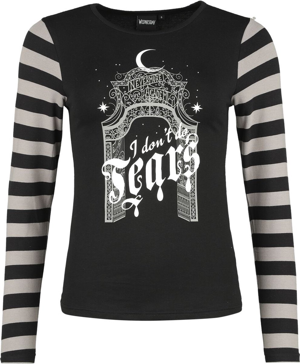 Wednesday I Don't Do Tears Dames Shirt met lange mouwen - grijs/zwart - XL