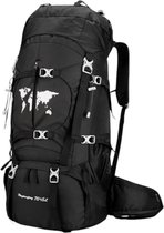 Bol.com Backpack - Zwart - 79 x 33 x 23 cm - Backpack Organizer - Met Waterzak - Backpack 75 Liter - Backpack voor Heren en Vrouwen aanbieding