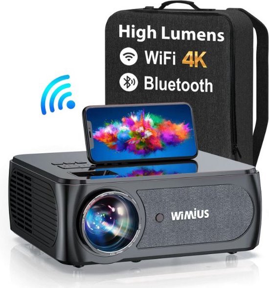 Luxe Beamer – Full HD 4K – Projector – 5G WiFi – Thuisbioscoop – Mini Beamer – 360° Flip Functie – Bluetooth 5.1 – Draadloos – 15.000 Lumen