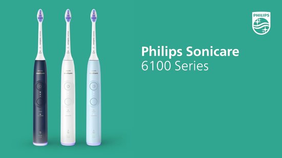 Philips Sonicare 6100 series - Elektrische Tandenborstel – Lichtblauw -  Sensitive opzetborstel – Reisetui - Gevoelige tanden - HX7406/02