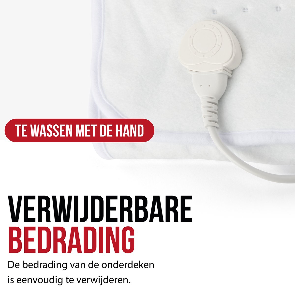 DistinQ Elektrische Onderdeken dubbel 100 Watt - 160x140 cm - tweepersoons - Automatische Uitschakeling - Oververhittingsbescherming - 5 Standen - onderdeken Wit – foto 3