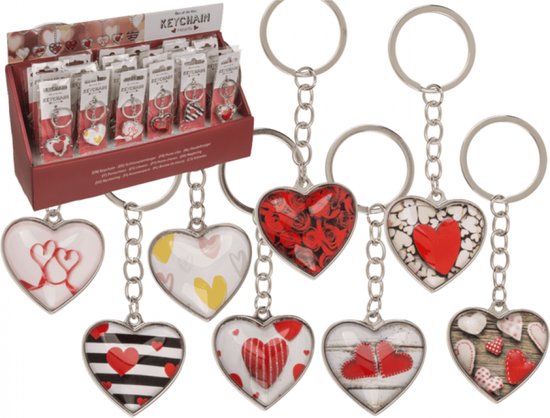 Ensemble porte-clés coeur de 6 pièces