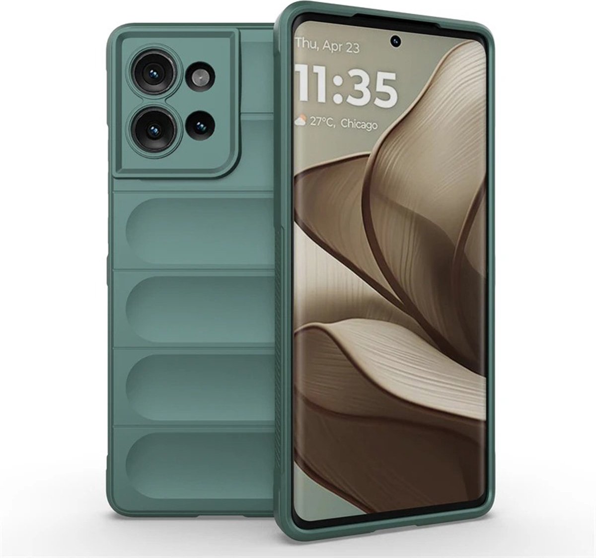MobyDefend Hoesje - Geschikt voor Motorola Edge 50 - TPU Gripcase - Groen