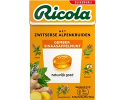 Ricola gember sinaasappelmunt sv doosje - (20x 50gr)