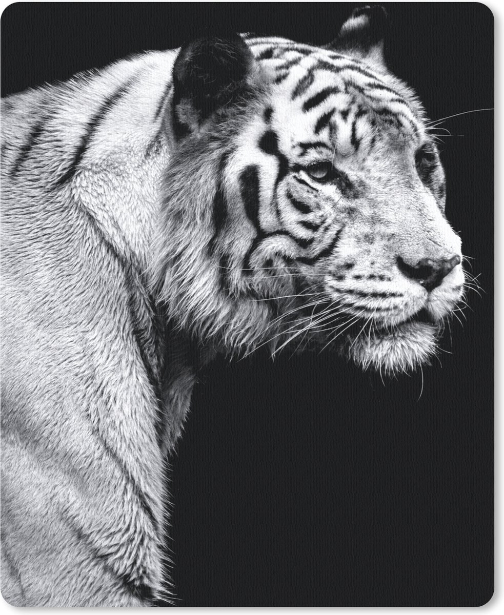 Muismat 19x23 cm - Mousepad Tijger - Wilde dieren - Licht - Muismatten
