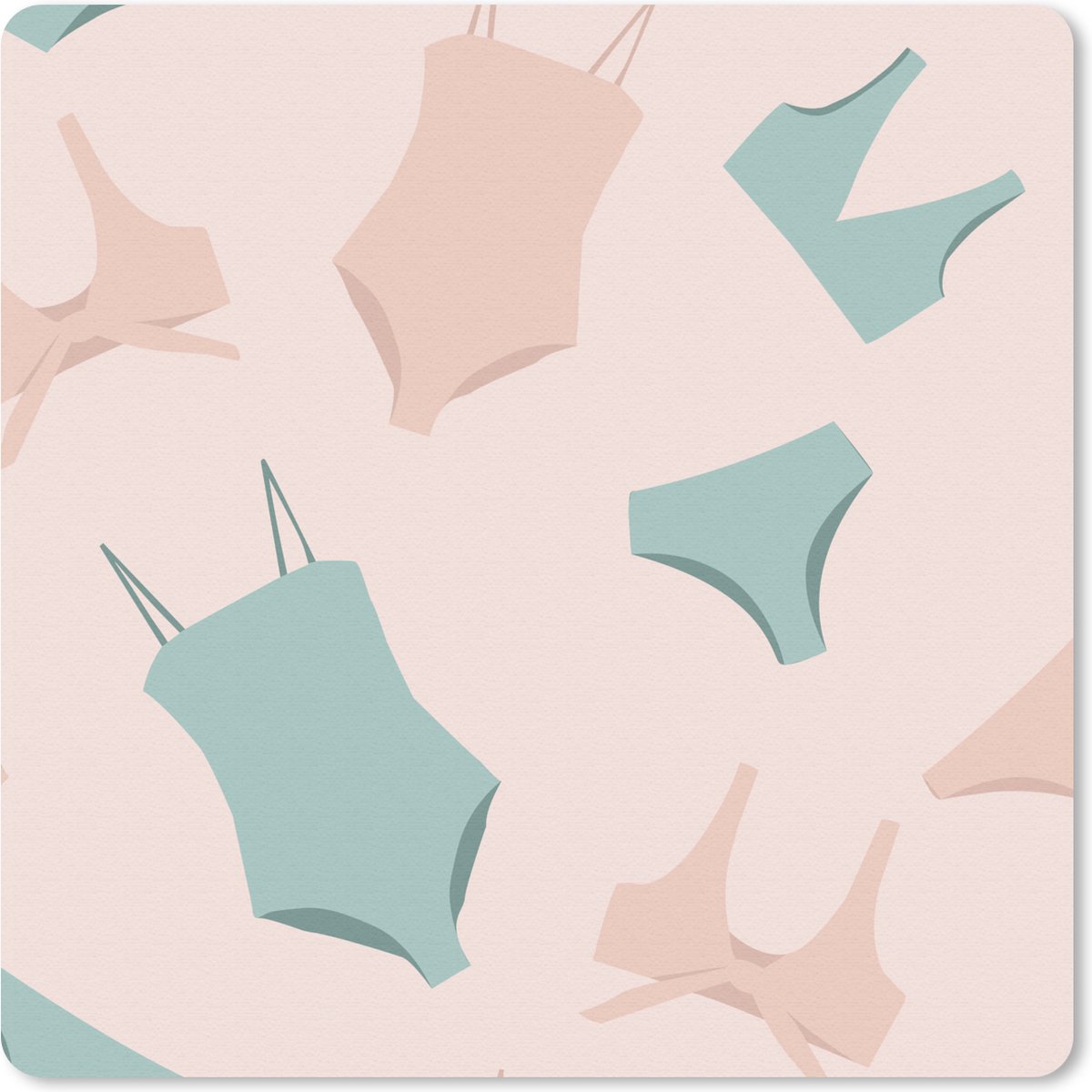 Muismat 30x30 cm - Mousepad Bikini - Badpak - Zomer - Pastel - Muismatten
