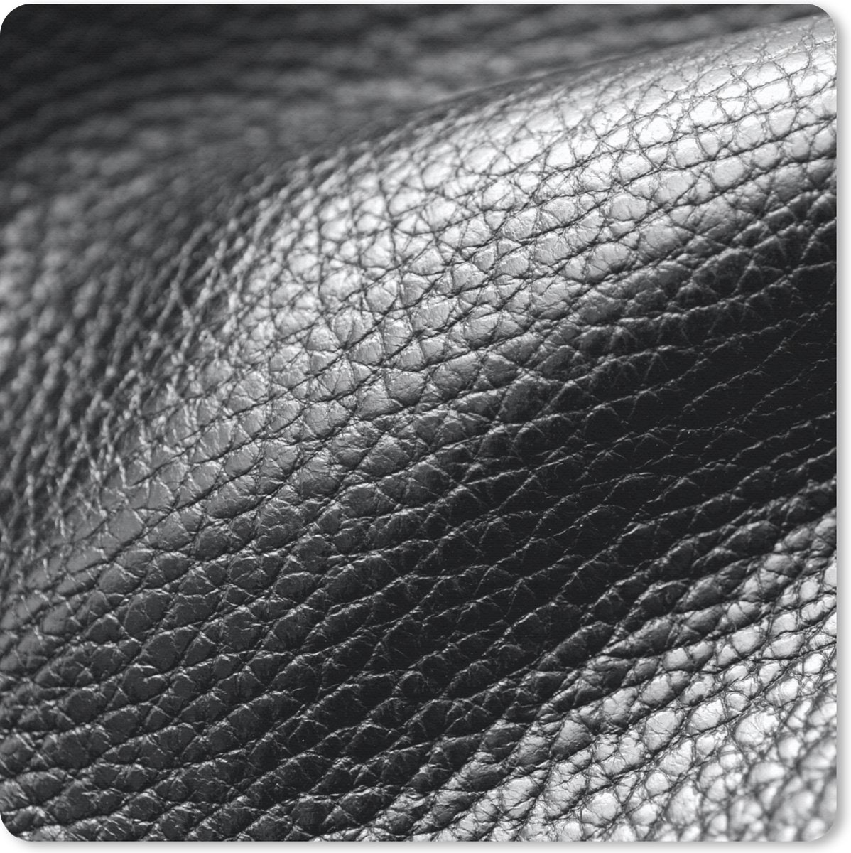 Muismat 20x20 cm - Mousepad Leer - Structuur - Zwart - Licht - Muismatten