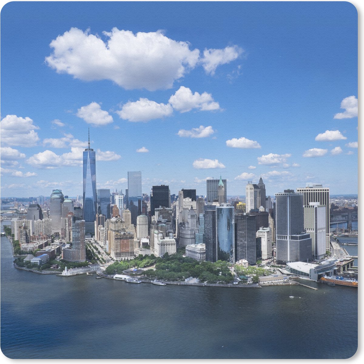 Muismat 20x20 cm - Mousepad New York - Manhattan - Skyline - Muismatten