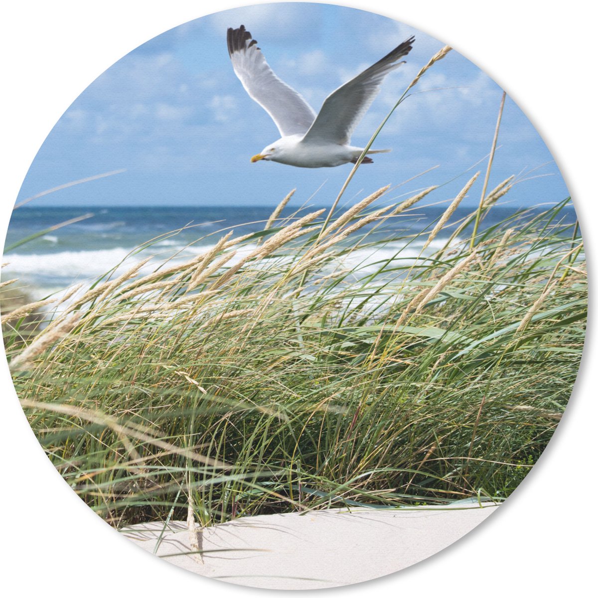 Muismat rond 30x30 cm - Mousepad Strand - Vogel - Planten - Ronde muismatten