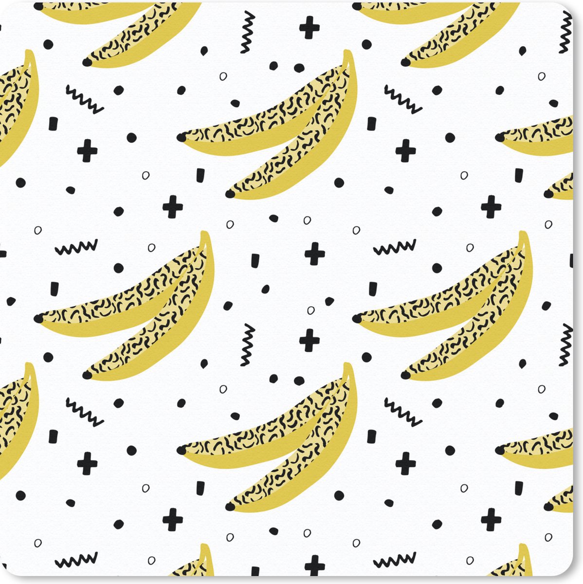 Muismat 20x20 cm - Mousepad Zomer - Design - Bananen - Muismatten