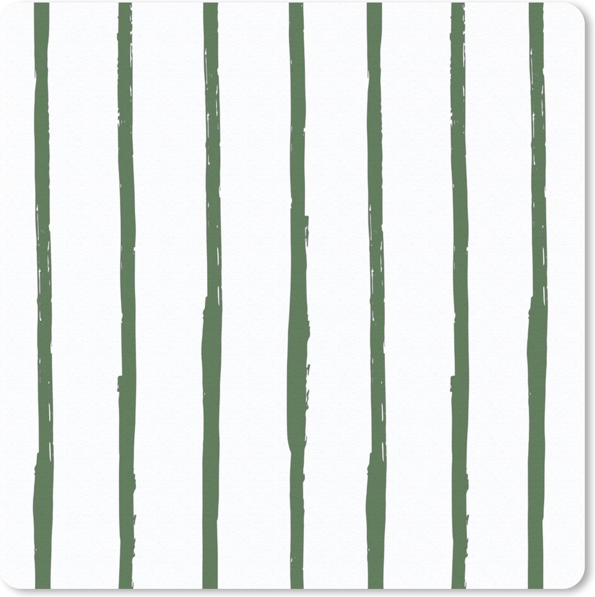 Muismat 20x20 cm - Mousepad Strepen - Abstract - Groen - Wit - Muismatten