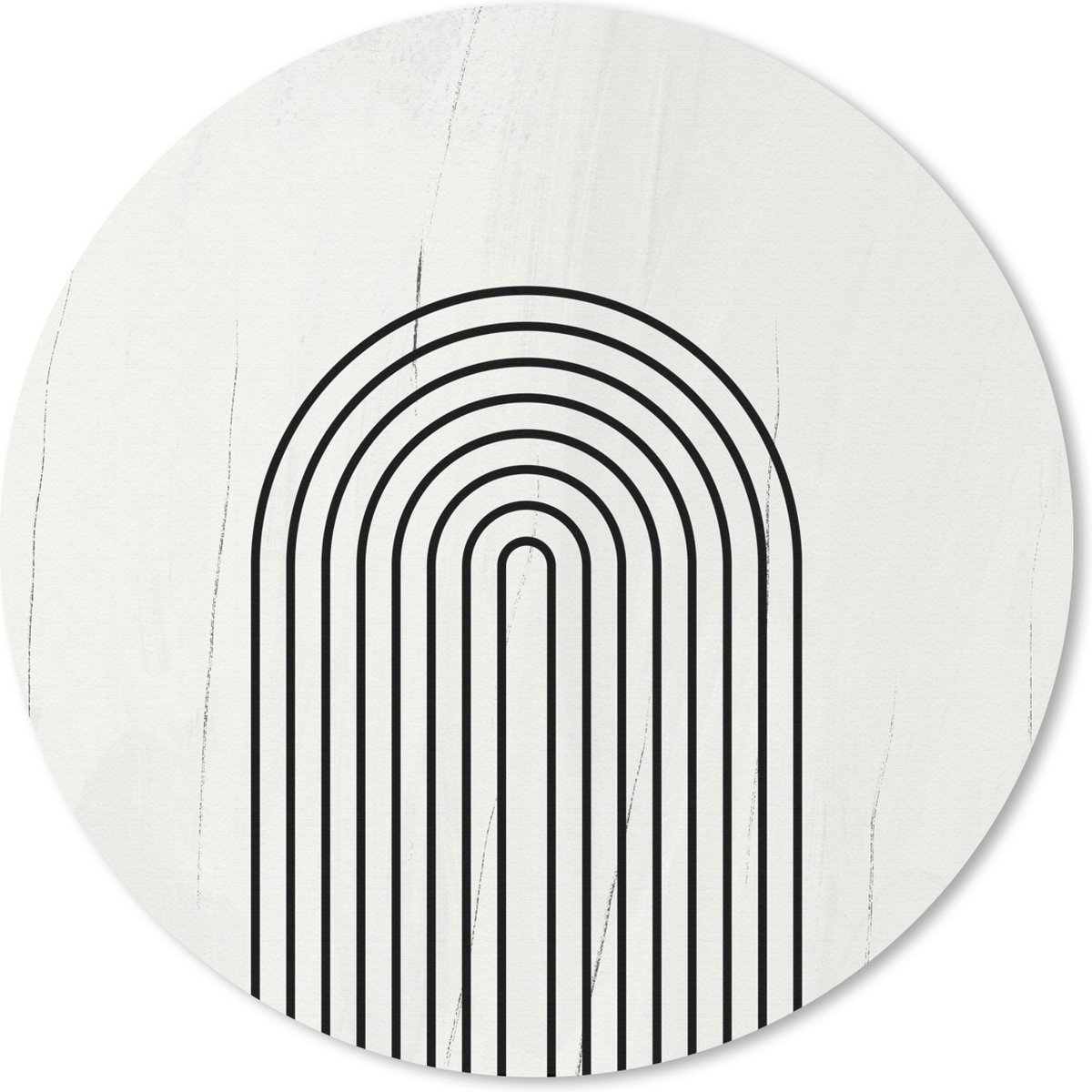 Muismat rond 30x30 cm - Mousepad Lijnen - Zwart - Wit - Abstract - Ronde muismatten