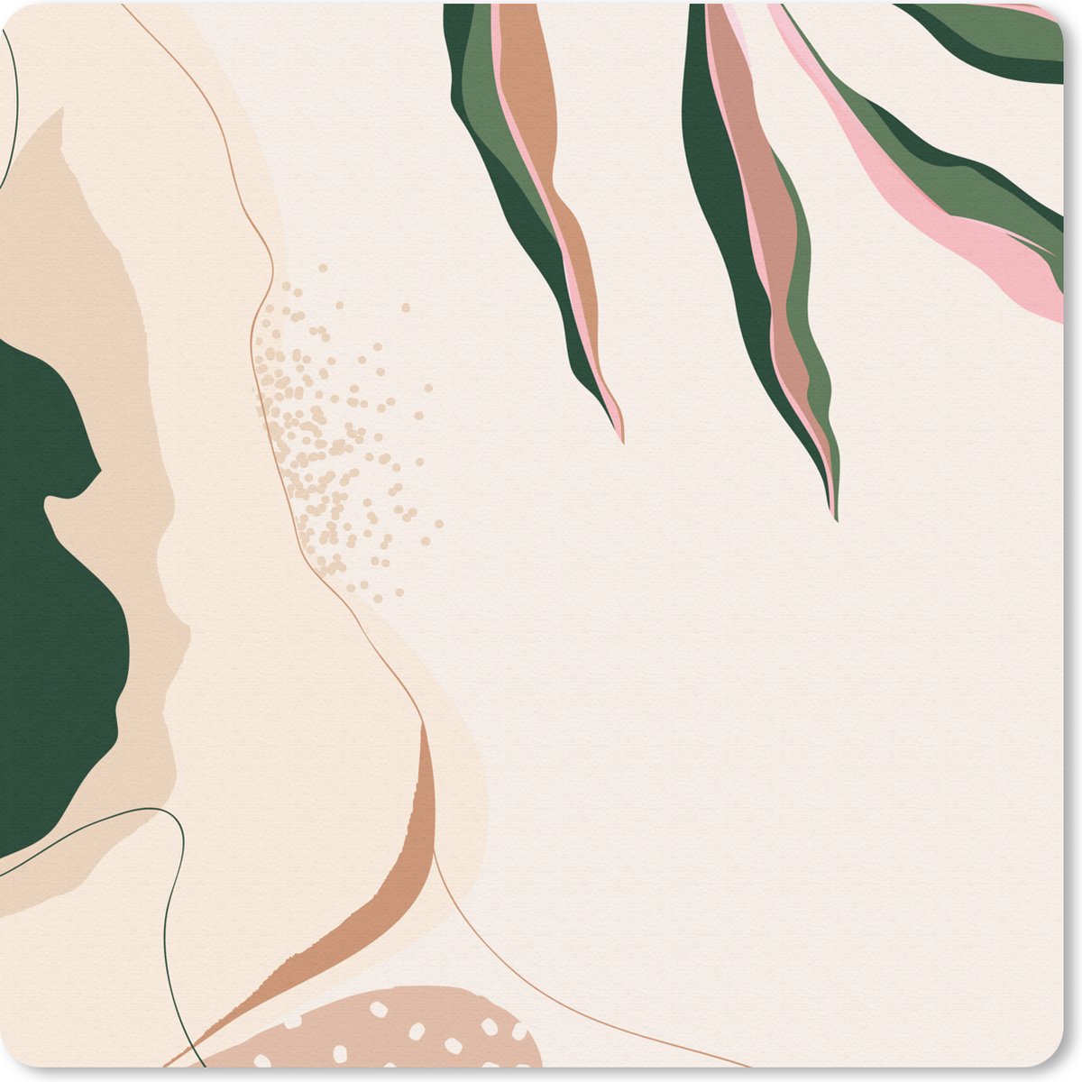 Muismat 30x30 cm - Mousepad Groen - Abstract - Blad - Stippen - Muismatten