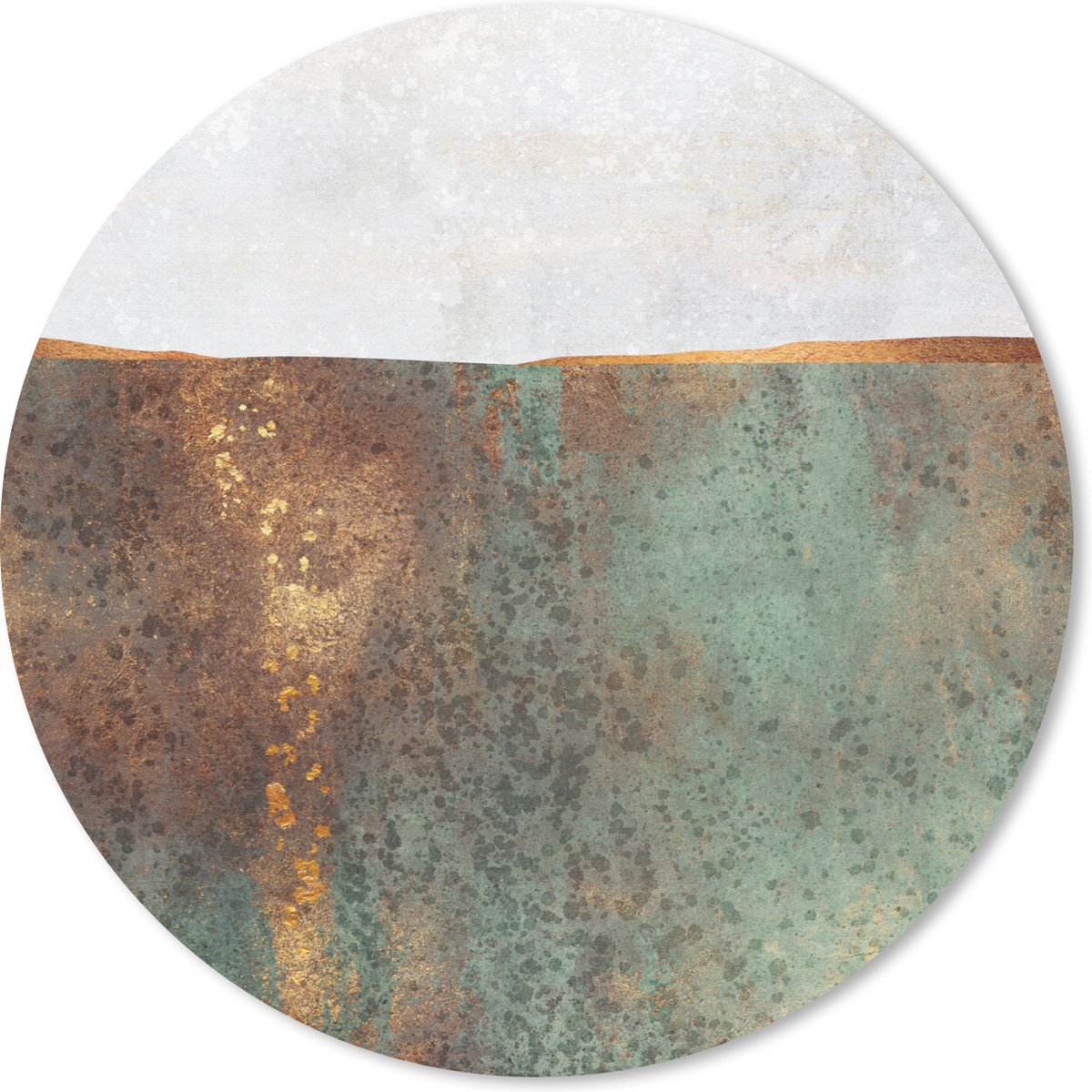 Muismat rond 20x20 cm - Mousepad Abstract - Luxe - Goud - Ronde muismatten
