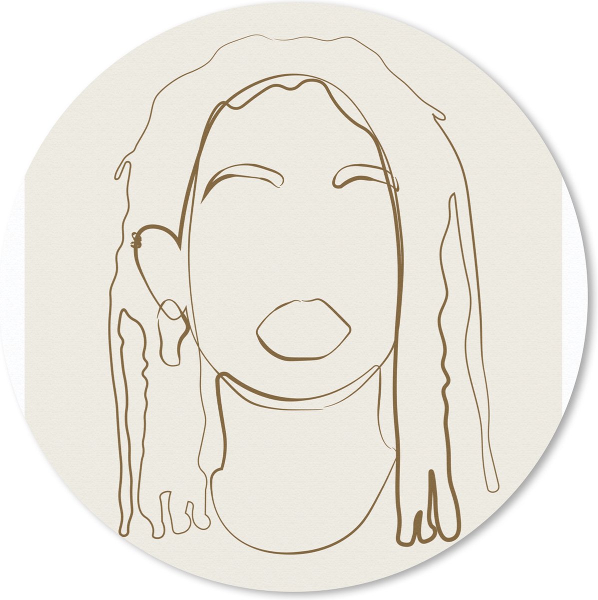 Muismat rond 50x50 cm - Mousepad Vrouwen - Tekst - Line art - Quotes - Ronde muismatten