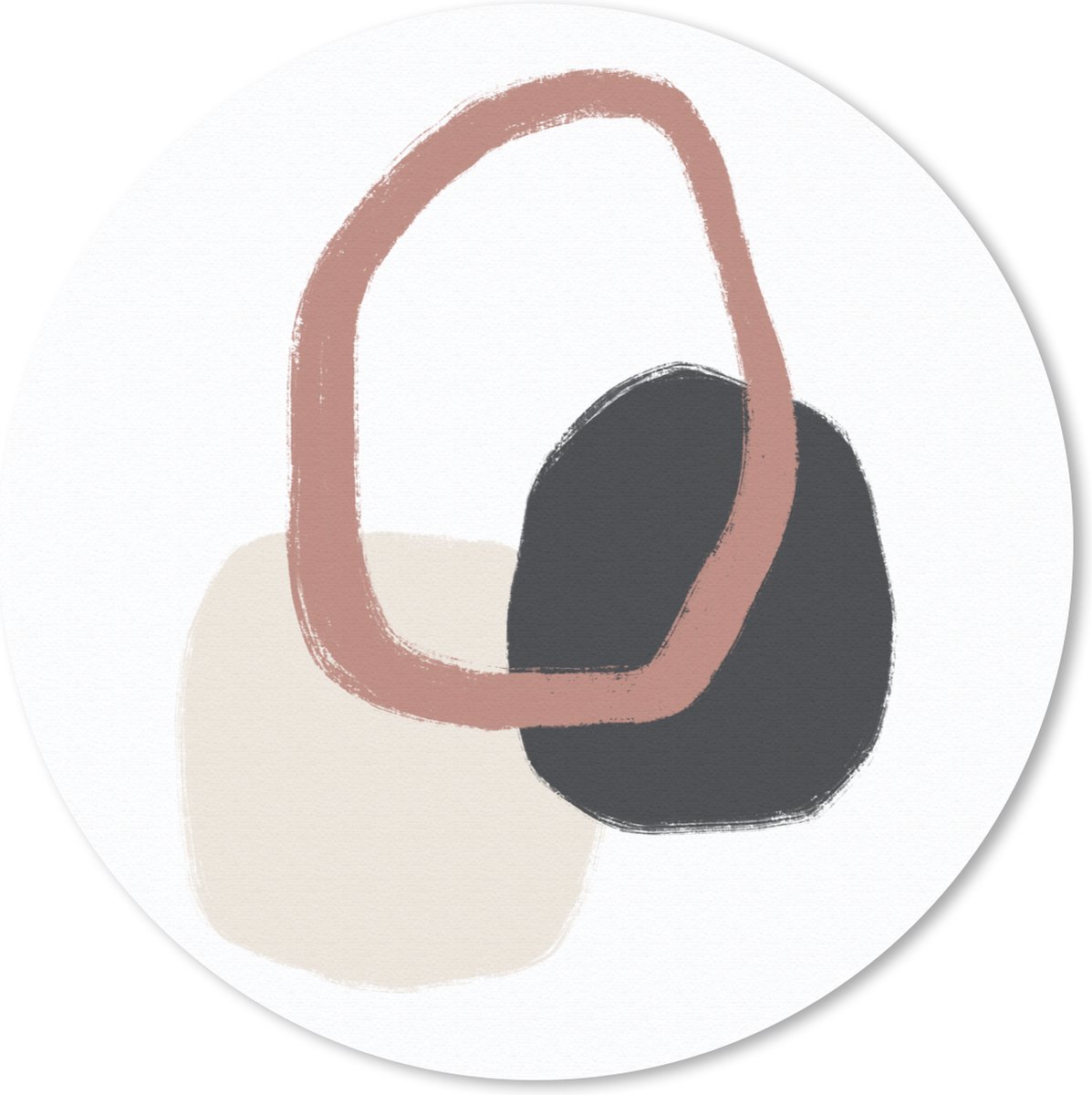 Muismat rond 30x30 cm - Mousepad Pastel - Minimalisme - Geometrische vormen - Ronde muismatten