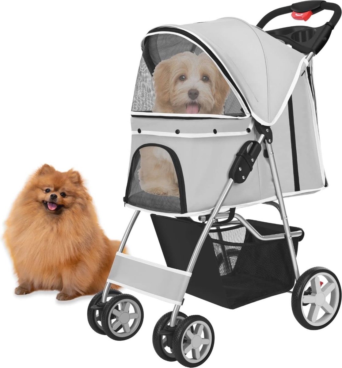 Wandelwagen voor huisdieren - Opvouwbare honden- en kattendraagkooi tot 13,6 kg