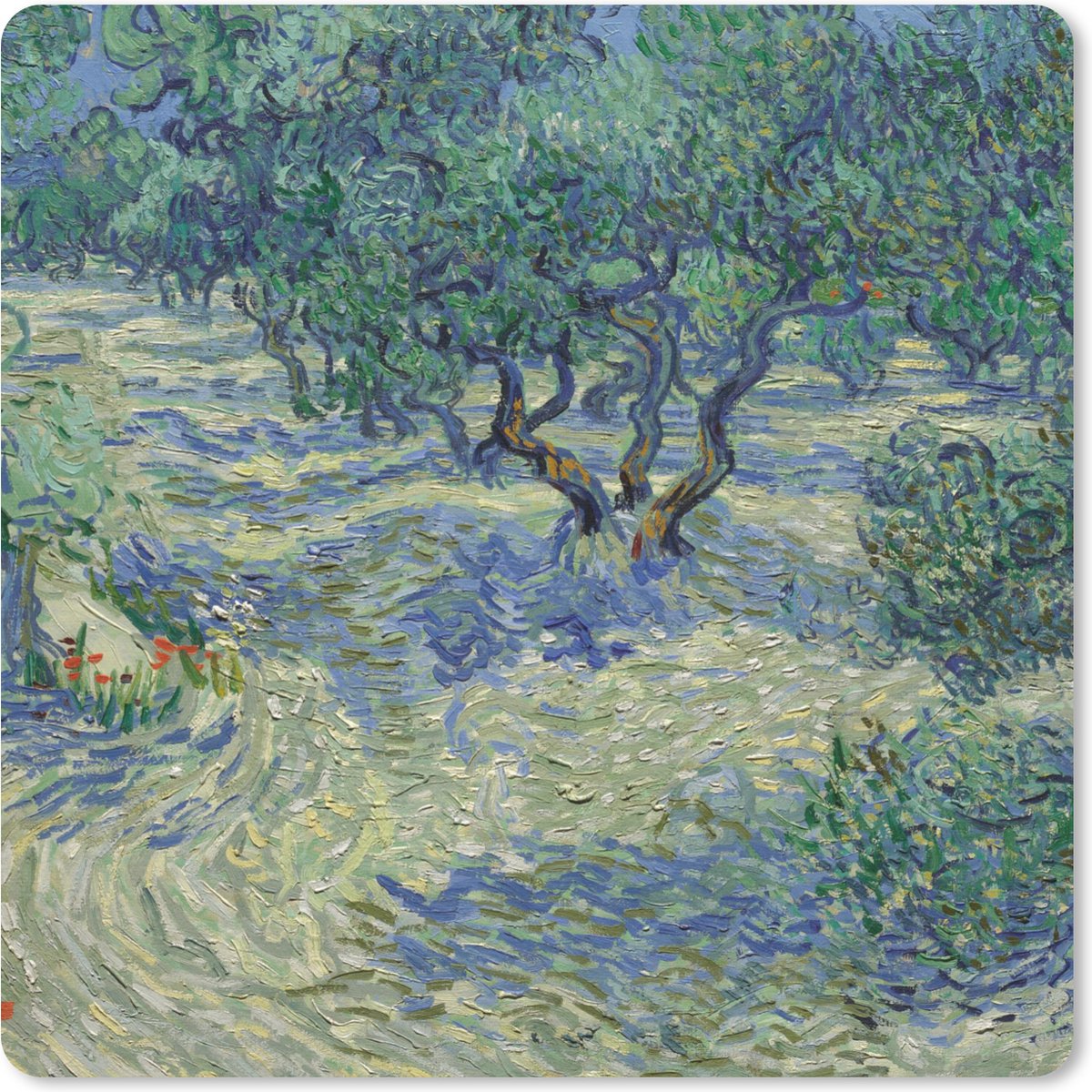 Muismat 20x20 cm - Mousepad De Olijfgaard - Vincent van Gogh - Muismatten