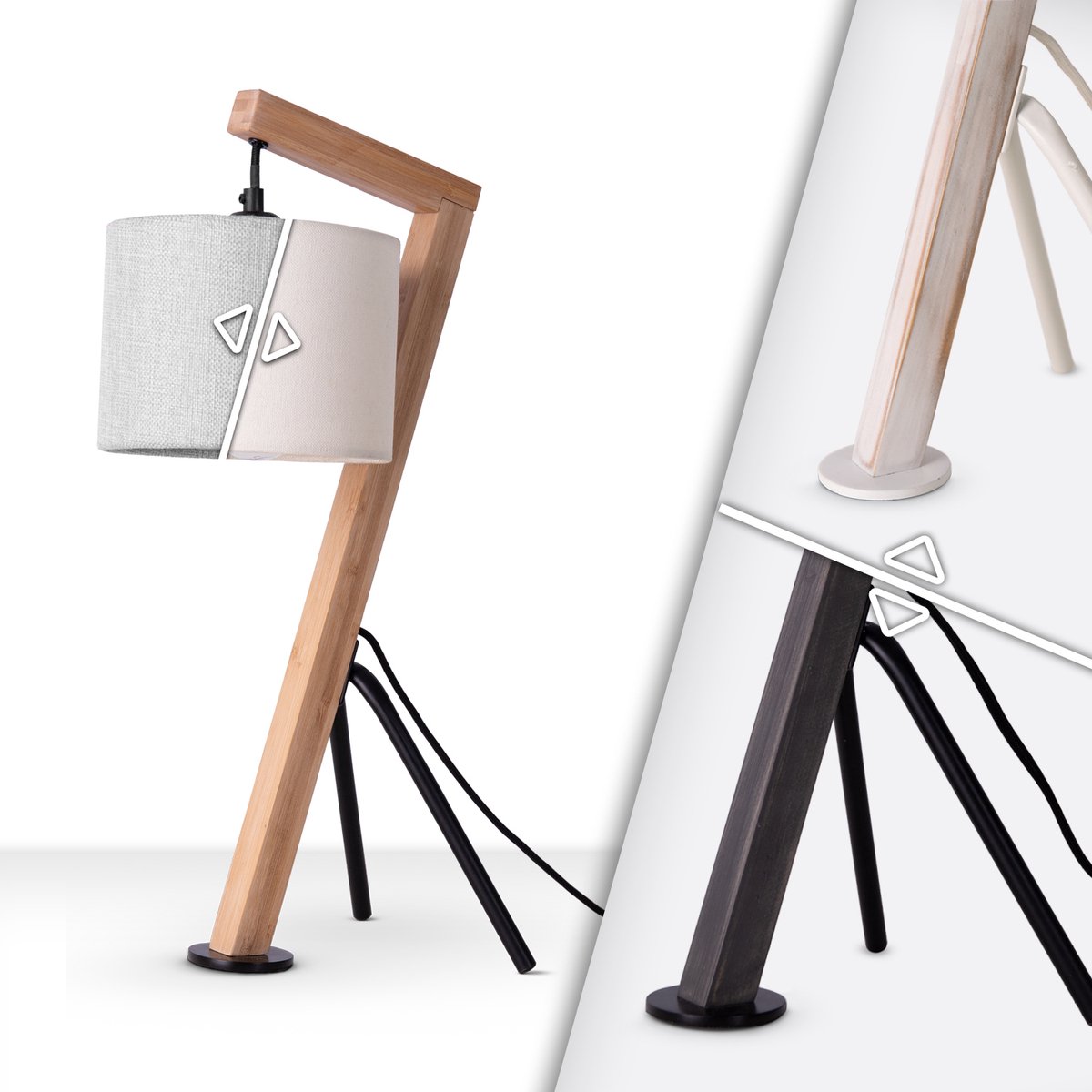 Paco HomeVloerlamp Tafellamp Woonkamer Lampenkap Leeslamp Bedlamp Galg