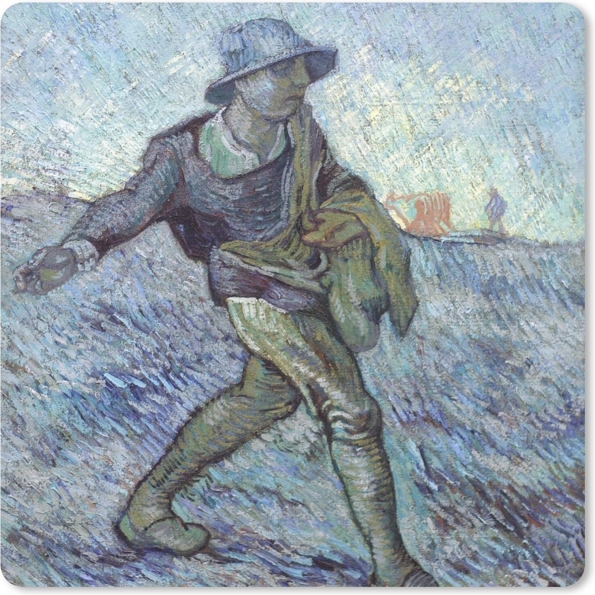Muismat 20x20 cm - Mousepad De zaaier (naar Millet) - Vincent van Gogh - Muismatten
