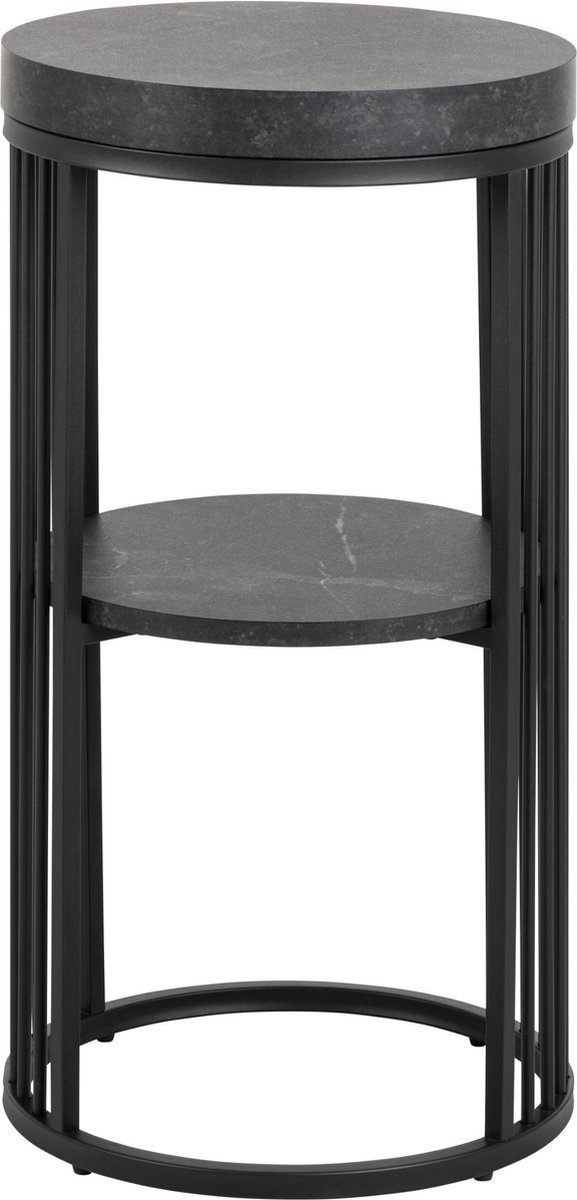 Giga Living Nachtkastje Diego - Zwart - Rond 35x35x65cm