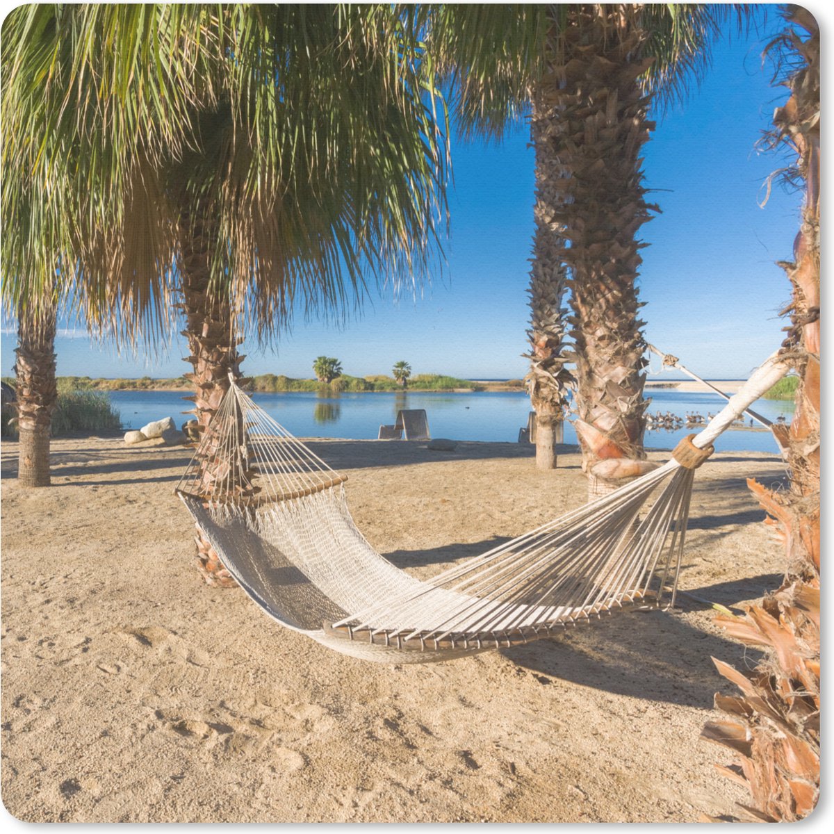 Muismat 30x30 cm - Mousepad Strand - Hangmat - Relax - Muismatten