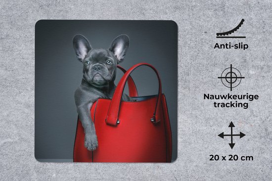 Muismat 20x20 cm - Mousepad Hond - Grappig - tas - Kinderen - Jongens - Meisjes - Kids - Muismatten