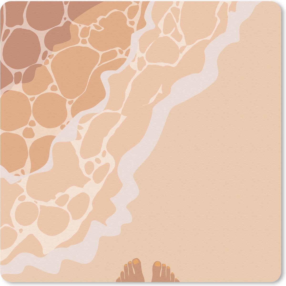 Muismat 30x30 cm - Mousepad Strand - Zee - Voeten - Muismatten