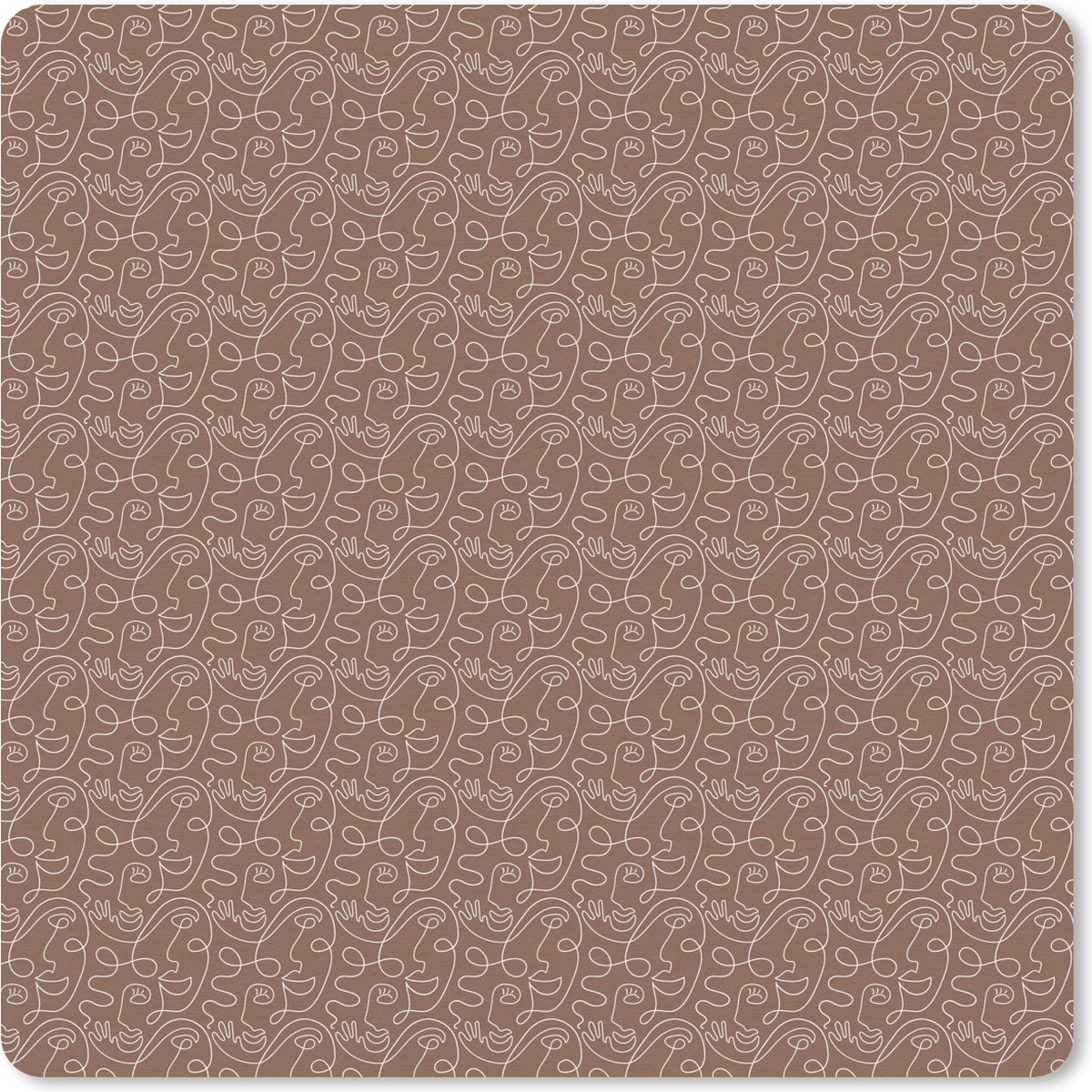 Muismat 30x30 cm - Mousepad Gezicht - Abstract - Patronen - Muismatten