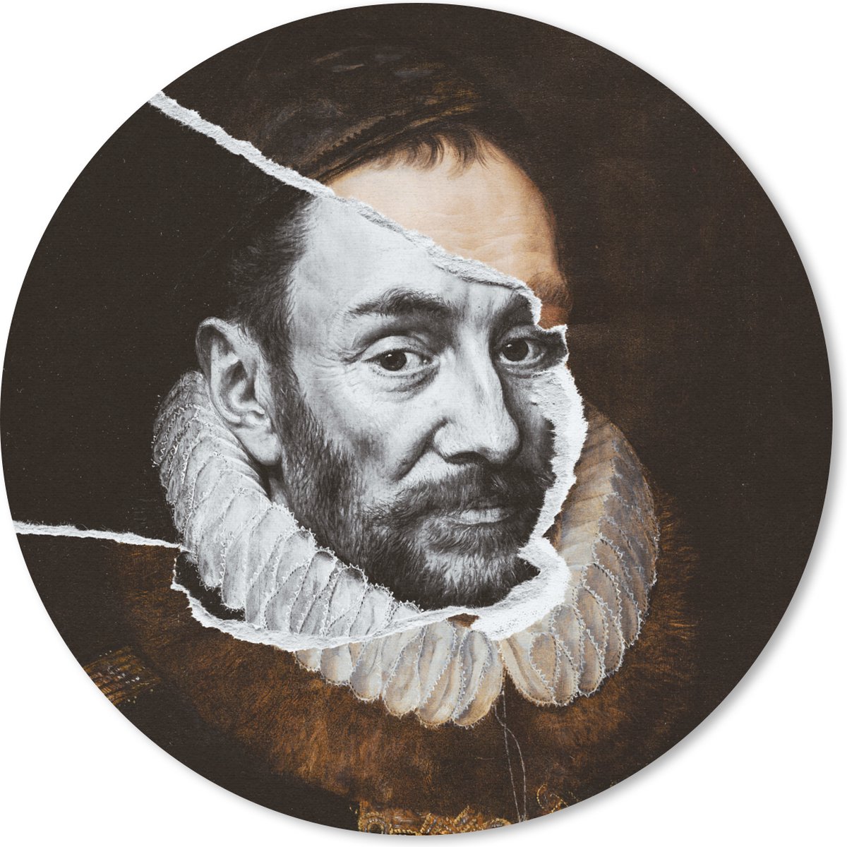 Muismat rond 40x40 cm - Mousepad Willem van Oranje - Oude Meesters - Adriaen Thomasz - Ronde muismatten