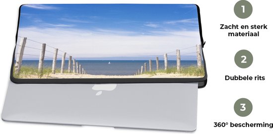 Housse pour ordinateur portable 13 pouces - Mer - Ciel - Blauw - Housse pour ordinateur portable - Dimensions intérieures 32x22,5 cm