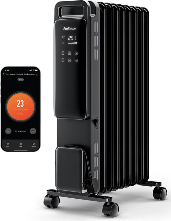 Zwarte Pro Breeze OmniWarm olieradiator met digitaal display