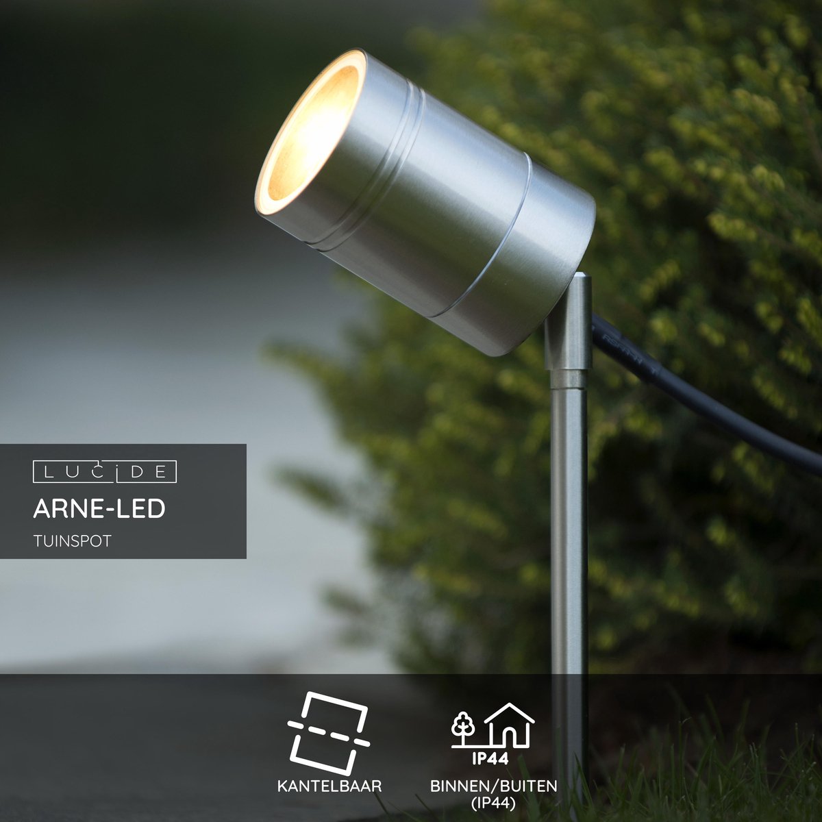 Lucide Arne-LED - Tuinspot - Ø 6,3 cm - LED - GU10 - 1x5W 2700K - IP44