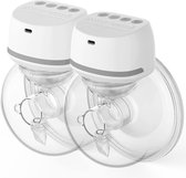 Bol.com Dailysuppliess Borstkolf Electrisch Dubbel - Elektrische Borstkolf - Draadloze - Handsfree - Wit aanbieding