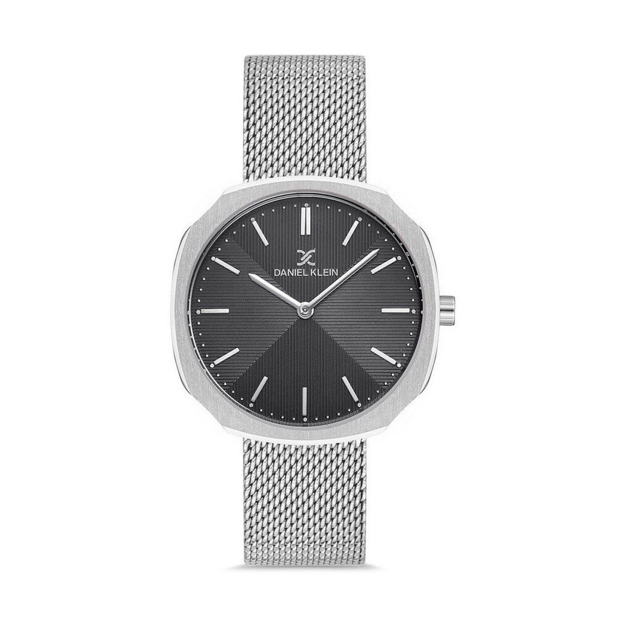 Daniel Klein DK.1.12651-4 - Horloge - Analoog - Dames - Vrouwen - Milanese band - Achthoek - Zilverkleurig - Zwart