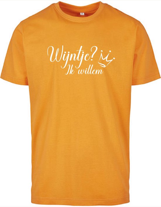 T- Shirts Homme Vin- Oranje - Wit-XL